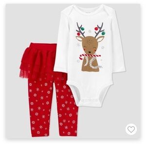Just One You made by Carter’s Baby Girl Christmas Outfit Reindeer Size 6 Months
